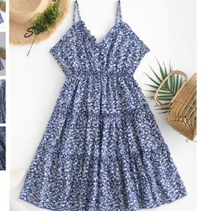 Navy blue floral dress